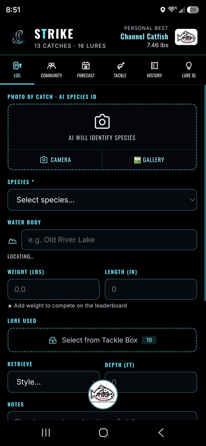 STRIKE — log a catch in seconds with AI species ID